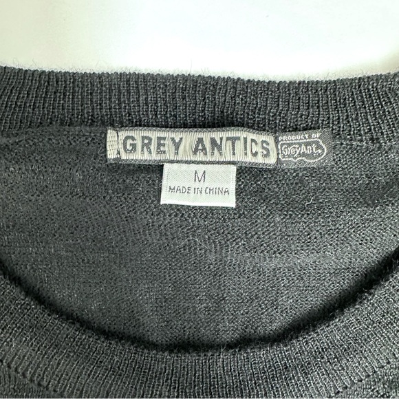 Grey Antics Black and White Tasteful Ugly Holiday Christmas Sweater M - Picture 4 of 5